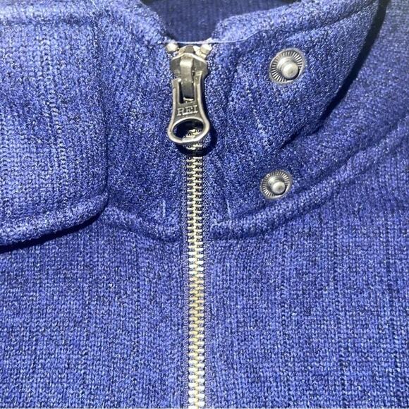 REI Aldervale Full Zip Sweater Fleece Mock Neck Hiking Jacket Blue M - Picture 7 of 12